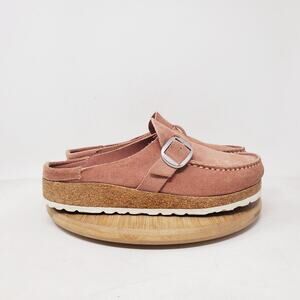 Birkenstock Buckley Shoes 36 Womens 5 Pink Suede Mule Slip On Academia Shoes